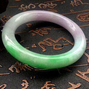 56.5mm Certified (Grade A) 100% Natural Lavender Jadeite JADE Bracelet Bangle 89
